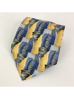 Cocktail Collection Necktie Mens Silk Yellow Blue WINE Abstract Career Statement